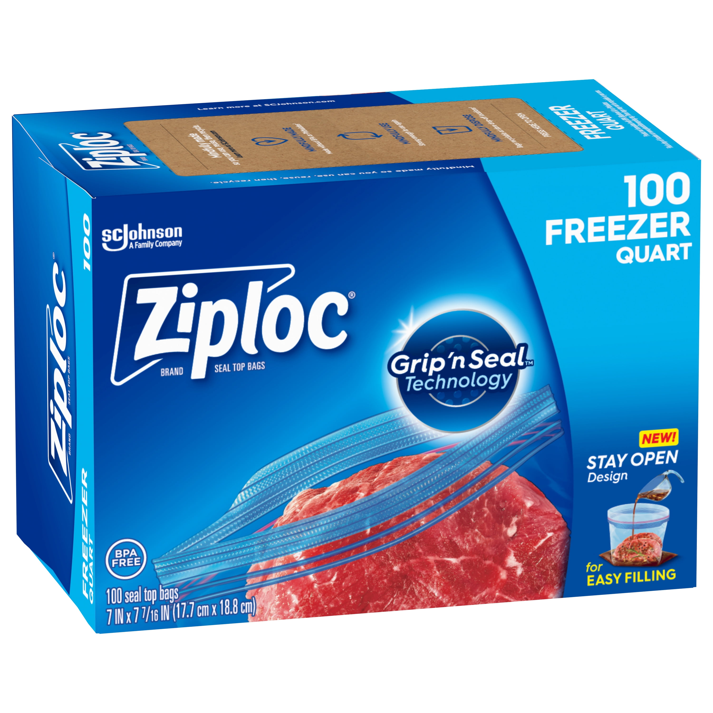 Ziploc Seal Top Bags, Freezer, Pint