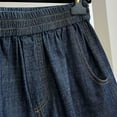 thumbnail image 6 of Yubnlvae Women's Stretch Denim Shorts - Summer Elastic Waist Casual Jean Shorts, Comfortable Mid-Rise Bermuda Length Bottoms (Blue | L), 6 of 8