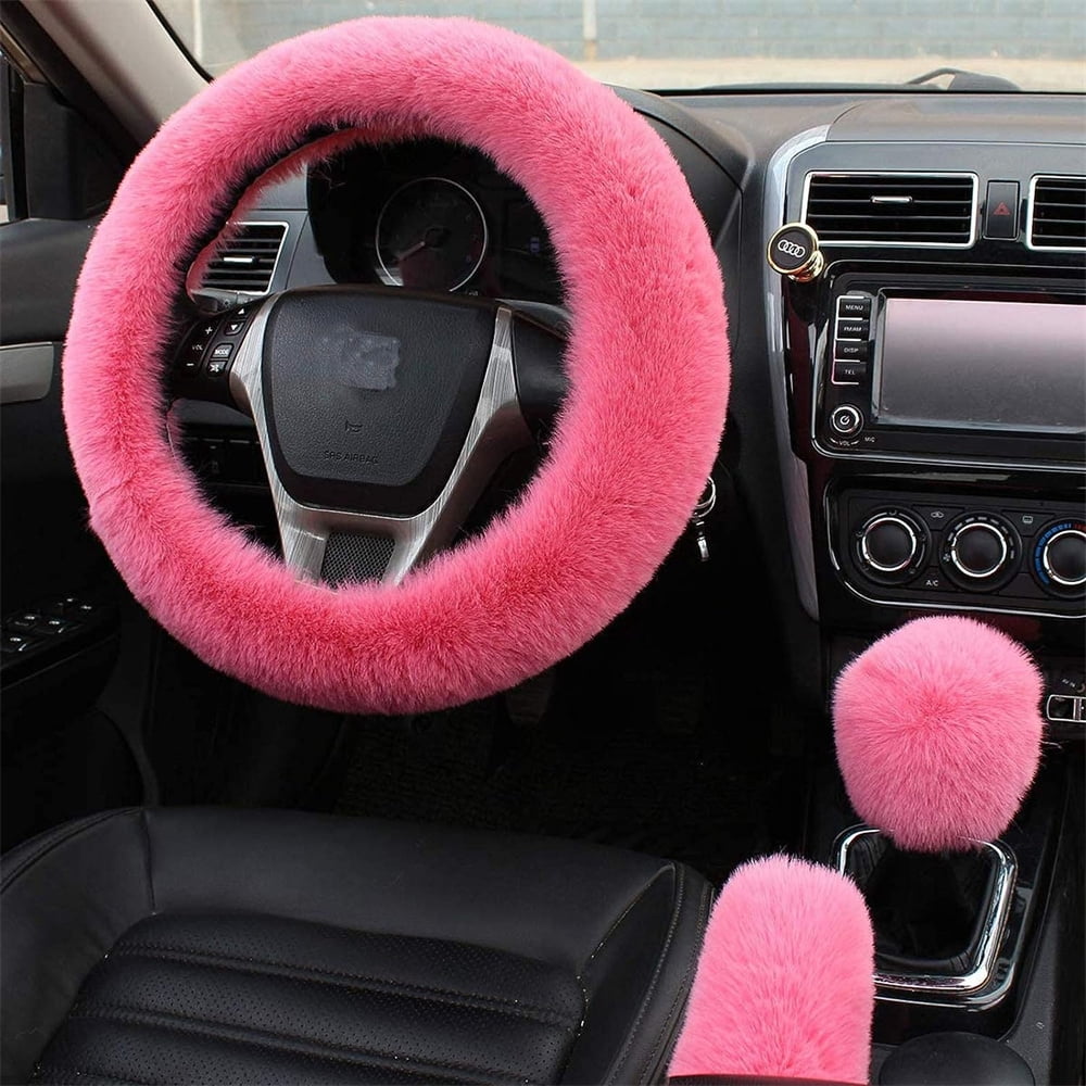 NOGIS Fluffy Steering Wheel Cover, Fuzzy Steering Wheel Cover for Women, Furry Steering Wheel