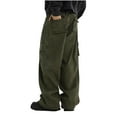 thumbnail image 4 of Wyobmus Mens Cargo Jeans Summer Outdoor Solid Functional Pants Stretch Loose Work Pants With Pockets A-Green, 4 of 4