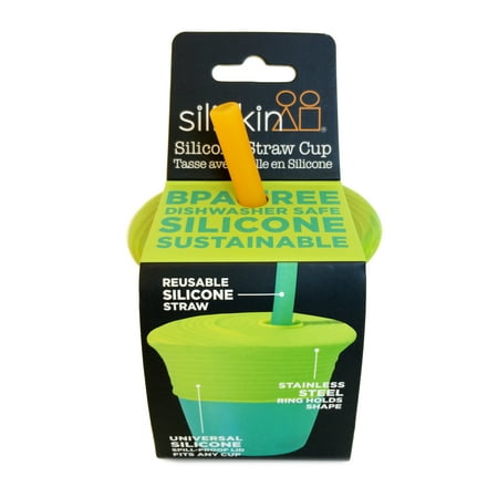 Siliskin Silicone Straw Cup, Teal/Lime