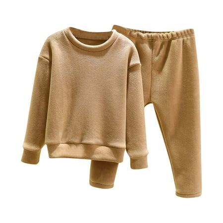 

CHEEREAM Toddler Thermal Underwear Set Girls Boys Long Johns Kids Pajamas Pjs Long Sleeve Pullover Tops and Pants Loungewear Sets for 18 Months-10 Years