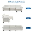 thumbnail image 6 of Capri 122" Oversized Sectional Couch, L Shaped Cloud Couch, Convertible Sofa Set for Living Room, Teddy Fleece, White, 6 of 9