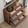 thumbnail image 4 of WAMPAT Dresser for Bedroom, Closet Organizers and Storage with 6 Drawers, Chest of Drawers with Metal Base, Modern Wood Dresser for Living Room, Hallway, Entryway, Brown, 4 of 6