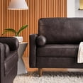 thumbnail image 4 of Maklaine 88" Modern Style Leather and Dense Foam Sofa in Brown Finish, 4 of 8