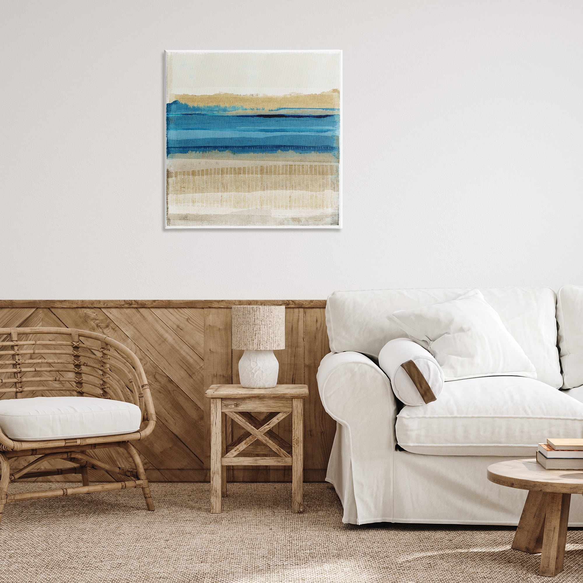 Stupell Industries Blue Daze Abstraction Abstract Painting Gallery Wrapped Canvas Art Print Wall Art, 30 x 30