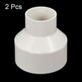 thumbnail image 3 of Uxcell Polyvinyl Chloride Reducer Pipe Fitting 3.54 inch x 1.97 inch 2 Pack Straight Coupling Adapter Connector White, 3 of 5