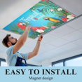 thumbnail image 5 of 1 Pack Parrots Bird Fluorescent Light Covers for Ceiling Lights Red Pink Flower Tropical Plants Summer Gradient Blue Magnetic Ceiling Light Covers Overhead Light Filters for Office Classroom Home, 5 of 9