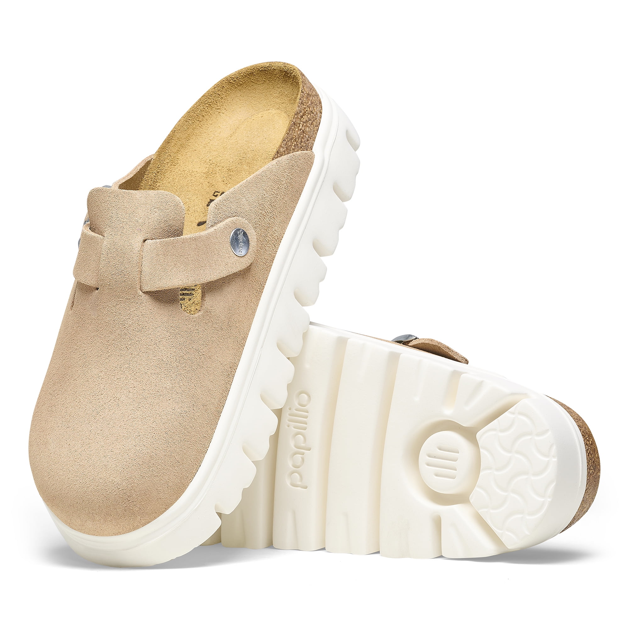 Birkenstock Unisex Boston Chunky Platform Sandals, Beige, 39 EU