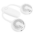 thumbnail image 3 of Ventilador USB de doble cabezal, giratorio 360°, portátil, para colgar en el cuello, para viajes al aire libre, blanco, 3 of 10
