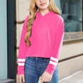 thumbnail image 2 of Emitonse Kids Girls Hoodies Long Sleeve Sweatshirts Drawstring Pullover with Pocket Soft Clothing for Teen Girls Size for 6-7 Years,Hot Pink, 2 of 4