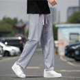 thumbnail image 2 of Mens Casual Loose Straight Pants Sport Gym Yoga Baggy Drawstring Long Trousers, 2 of 11