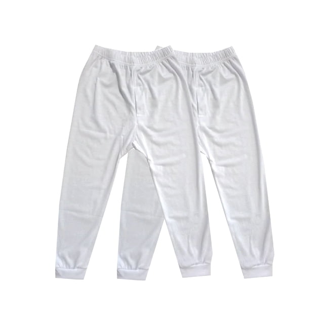 Pack de 2 calzoncillos largos de invierno de algodón para niños, color blanco