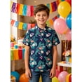 thumbnail image 4 of Aideaone 2 Pack Boy Hawaiian Shirts Button Down Kids Tropical Aloha Shirts Short Sleeve Size 8-14 Year, 4 of 6