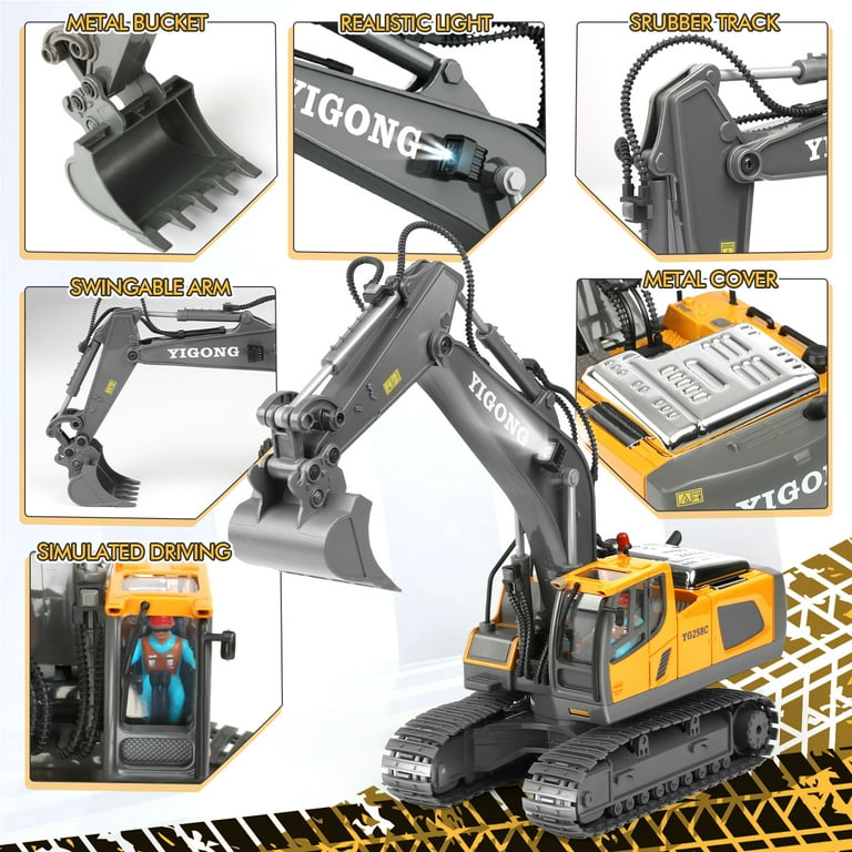 Freecat Remote Control Excavator Toys, 1:20 RC Construction