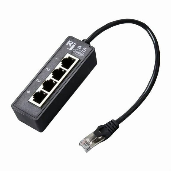 Necvior RJ45 Ethernet Splitter Cable Adapter, 1 to 4Port Networking Extension Connection