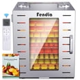 thumbnail image 1 of Deshidratador de alimentos Fendia, 10 bandejas de acero inoxidable, 1000 W, 24 horas, temporizador, 1 of 6