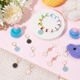 thumbnail image 3 of Alloy Enamel Roman Number Clock Charm Locking Stitch Markers Golden Tone 304 Stainless Steel Clasp Stitch Marker Mixed Color 3.3cm 4 colors, 3 of 4