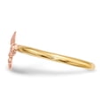 thumbnail image 2 of 14K Two-Tone Gold Ring Band Themed Textured Back Polished Fleur de Lis, 2 of 4
