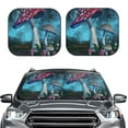 thumbnail image 2 of Xecao Fantasy Mushrooms for Foldable Car Sun Shades (2-Pack) offer sun protection with an easy-fold design for convenient windshield shading., 2 of 7