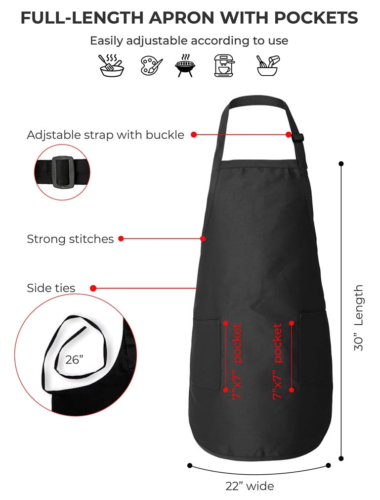 Tstars Turkey Face Funny Thanksgiving Cooking Team Apron for Men Women One Size Red