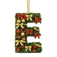 thumbnail image 1 of Adornos navideños personalizados para el árbol | Colgantes con monograma de 26 letras y diseño de gorro de Papá Noel, 1 of 5