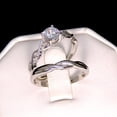 thumbnail image 5 of Queena Bridal Set Engagement Ring Cz Sterling Silver Women Ginger Lyne Collection, 5 of 9