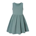 thumbnail image 5 of Lanbubble 2-Pack Toddler Dresses For Girls Sleeveless Green Floral Summer Dress Casual Sundress Size 6T, 5 of 10