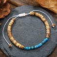 thumbnail image 1 of Xiao Hua Pulsera elástica vintage bohemia con cuentas de madera hecha a mano, pulsera de equilibrio con protección curativa para mujeres y hombres, estilo I, 1 of 5