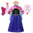 thumbnail image 1 of Disney vestido de Frozen para niñas, disfraz de Elsa, Anna, reina de las Nieves, fiesta de carnaval, baile de graduación, ropa de princesa, 1 of 5