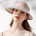 thumbnail image 4 of Sombrero de copa vacío de verano para mujer, protector solar al aire libre, sombrero para el sol con ala ampliada, capucha ajustable, estilo esmerilado, 4 of 5