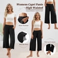 thumbnail image 2 of SWQZVT Women's Wide Leg Palazzo Lounge Capri Pants with Pockets High Waist Cropped Yoga Casual Pajama Pants, 2 of 6