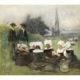 thumbnail image 2 of Pascal-Adolphe-Jean Dagnan-Bouveret 22x20 Black Ornate Framed Double Matted Museum Art Print Titled: Study for Breton Women at a Pardon (C. 1887), 2 of 5