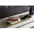 thumbnail image 2 of unbrand Posy Contemporary Decorative Metal Serving Tray with Handles, Display Only, Not Food Safe, Cast Aluminum, 24" Length, Gold Finish, 2 of 4