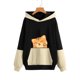 thumbnail image 5 of Suéter de otoño e invierno para mujer, con capucha, bonito estampado de mascotas, suéter holgado de gran tamaño con bloques de color Pompotops FGAJ16526, 5 of 5