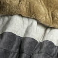 thumbnail image 4 of Ultra-Soft Queen/King Size Sherpa Blanket, Cozy and Warm Double-Sided Plush Blanket, Tan with Grey and White, Buller, 87" x 98", Machine Washable, 4 of 8