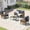 Graphite Grey, variant on Jableast Outdoor Patio Furniture Set, 4 Piece Patio Conversation Sets with Coffee Table, HDPE Rope & Aluminum Armrests, All Weather Patio Set with Thick Cushions for Deck, Backyard, Indigo Ink