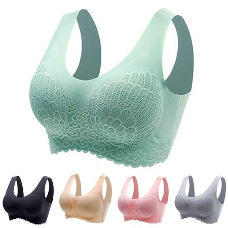 

Riguas Sports Bra for Women Padded Bra Push Up Underwear Solid Color Lace Seamless Fitness Exercise Athletic Bras Womens Tops Workout Sets