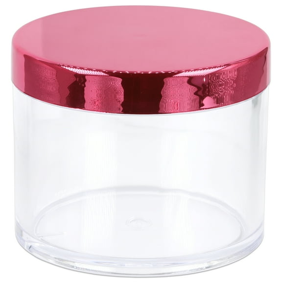 Beauticom 4 oz. (120g/120ML, Quantity: 36 Pieces) Rose Color Thick Wall Round Leak Proof Clear Acrylic Jars w/Lids for Beauty, Cream 36 Pieces (36 Jars   Lids Together)
