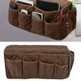 thumbnail image 4 of Couch Support à Distance, Rétro Mode Canapé Organisateurs d'Accoudoirs Exécution Fine Simple Poche Confortable Conception Étanche à la Poussière pour Téléphone Portable Café, Noir, Gris, 4 of 8