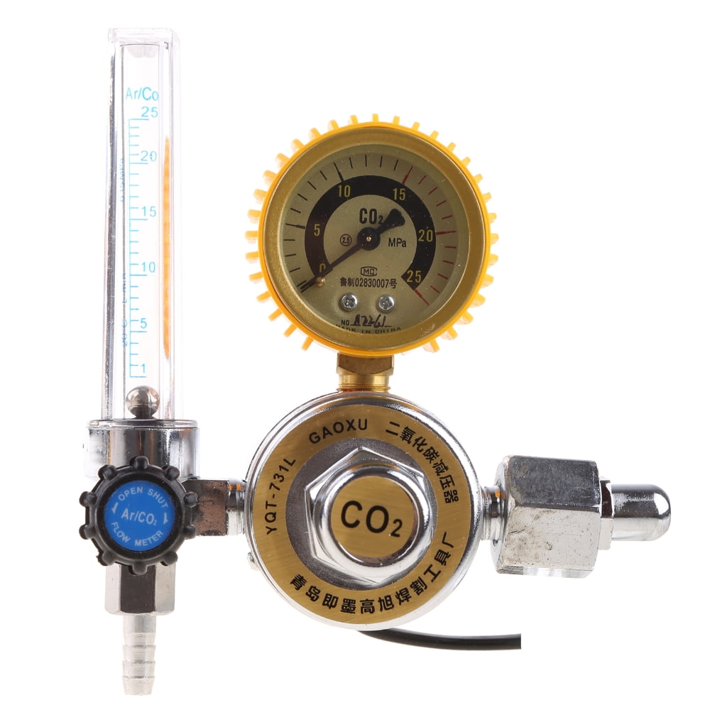 CO2- Mig- Tig Meter Regulator Pressure Gauge Welder- Parts Gas Reducer- Welding Accessory for MIG- & TIG Welding
