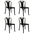 thumbnail image 1 of Ilios Innova | Set de 4 Sillas Bitsrot de Polipropileno Negro, Diseño Minimalista con Acabado Textura Madera, Sillas Apilables para Comedor, Jardín, Restaurante o Cafetería, Resistentes y Ergonómicas, 1 of 9