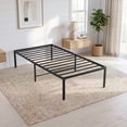 thumbnail image 2 of EDX 18 Inch Twin-XL Bed Frame, Extra Tall Metal Platform with Steel Slats, Heavy Duty, Under Bed Storage, Noise Free, Easy Assembly, Black, 2 of 9