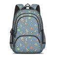 thumbnail image 2 of Alien and Rocket Pale Blue Pattern Cute School Backpack Bag with Padded Back and Adjustable Shoulder Straps 16.9 X 12.6 X 5.9 Inches, 2 of 5