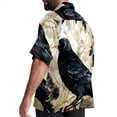 thumbnail image 3 of Crow Men's Short Sleeve Printed Button Down Hawaiian Beach Shirts, 3 of 6