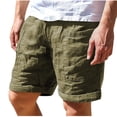 thumbnail image 2 of Vivianyo HD Fashion Summer Shorts for Big Mens and Tall Men's Cotton Elastic Drawstring Color Sports Pocket Shorts, 2 of 6