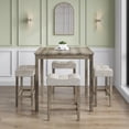 thumbnail image 2 of 5-Piece Counter Dinner Height Table Set, Indoor Modern Rectangular Dining Table Furniture Set for Kitchen, 35 inch Dining Table with 4 stools (Natural), 2 of 9