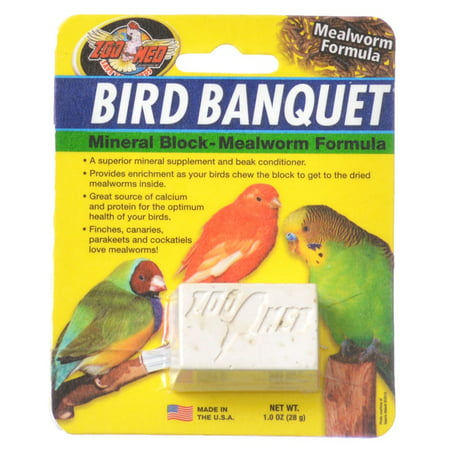 Zoo Med Bird Banquet Mineral Block - Mealworm Formula Small - 1 oz