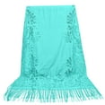 thumbnail image 4 of AWZXDE Women's Solid Color Lace Cut-Out Fringe Silk Scarf Shawl - Elegant & Delicate Layering for summer Mint Green,A, 4 of 4