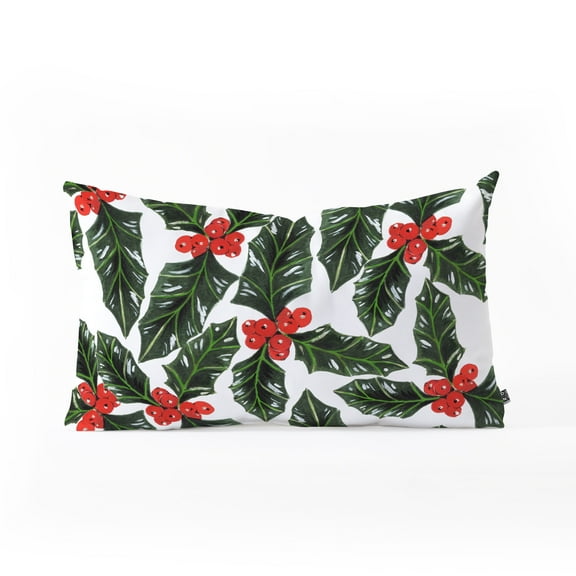 Society6 Gabriela Fuente Christmas Forest Oblong Decorative Throw Pillow, Christmas, Holidays, Green, 23" x 14"